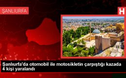 Şanlıurfa’da otomobil ile motosikletin çarpıştığı kazada 4 kişi yaralandı