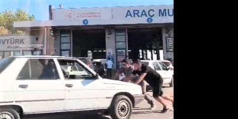Muane sırasında bir araç istop eti, sürücü zor anlar yaşadı